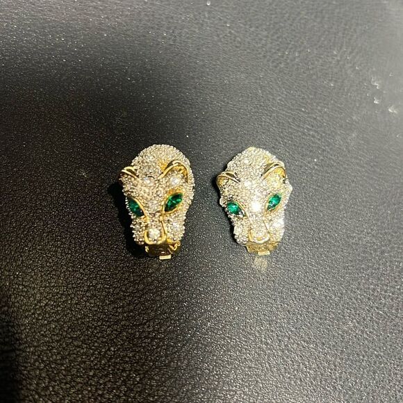 Jungle Cat Clip on Earrings. WA259 - Picture 1 of 2